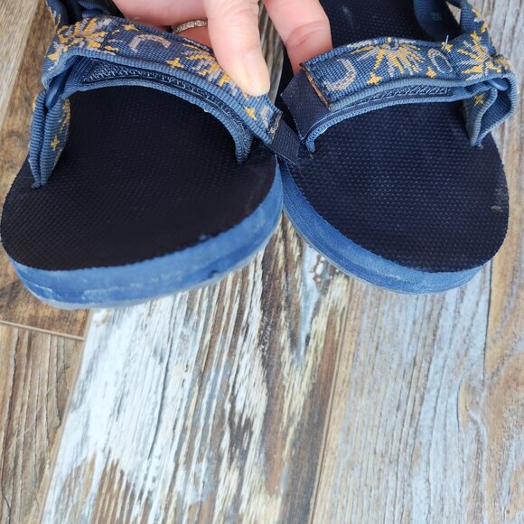 Teva Original Universal Sun & Moon Insignia Sport Sandals Hook&Loop Blue - Picture 10 of 14